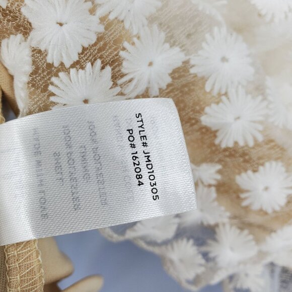 Lulus Charmaine White / Nude‎ Embroidered Mini Babydoll Top Mini Dress Medium - Picture 13 of 13